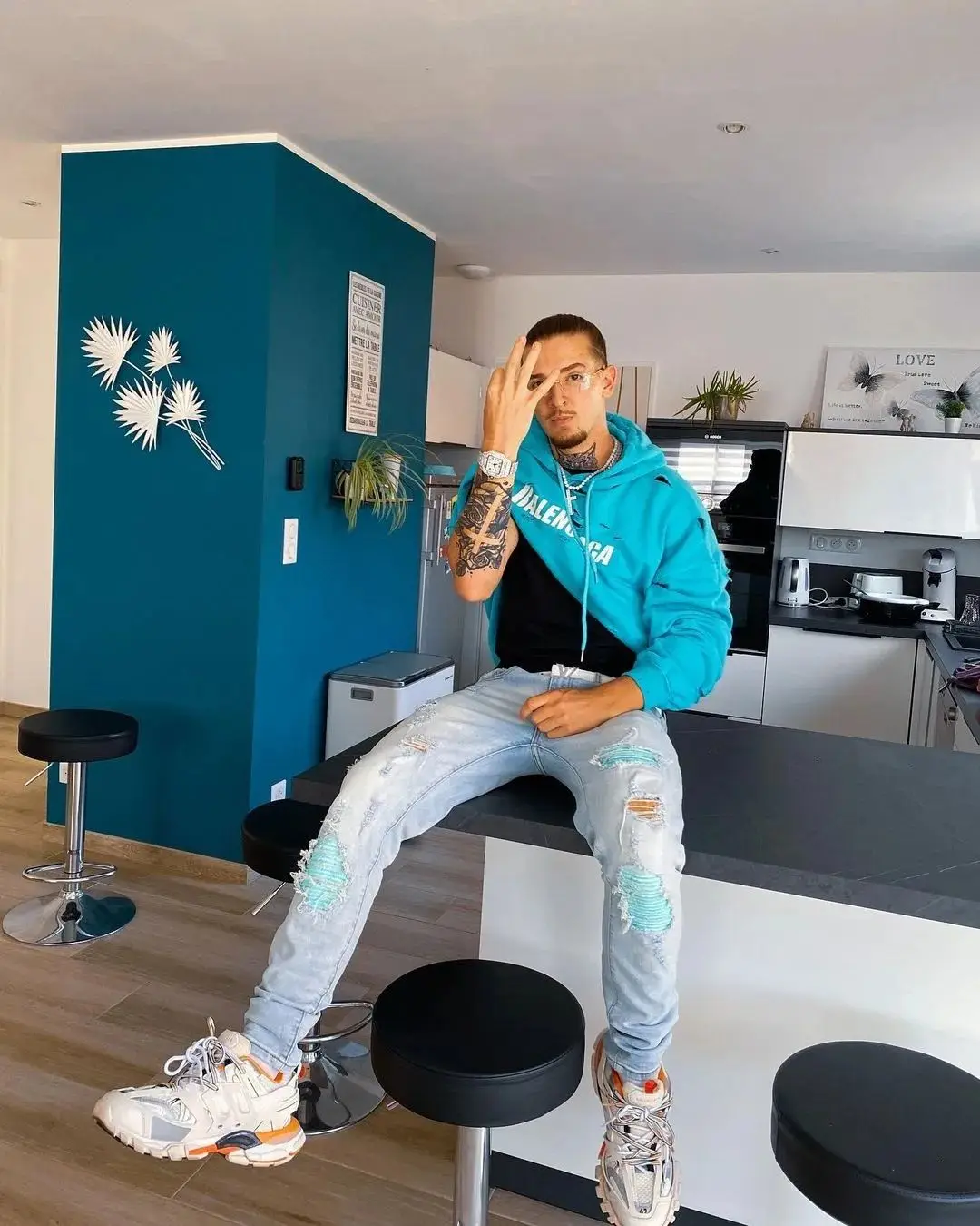 Wholesale 645 Drop shipping bandana  patched Jean Fashion Designer Slim Skinny Denim Men Jeans