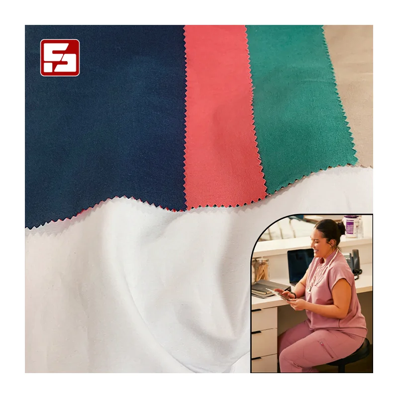 Skin-friendly TC stretch fabric cotton polyester spandex fabric casual pants material fabric for medical scrubs