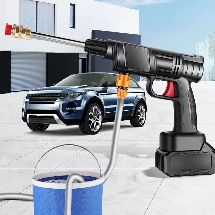 Portable High-Pressure Wireless Car Washer with Lithium Battery Water Spray Gun for Cleaning Cars and Garden Easy to Use