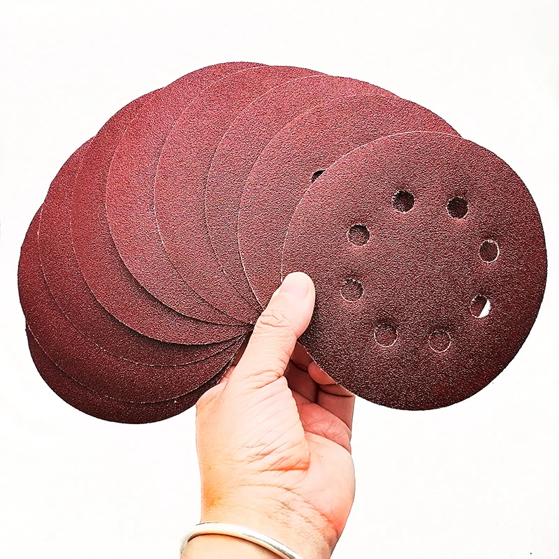 5 Inch 8 holes  Aluminum Oxide Sanding Disc 8-Hole German Kraft for Orbital Random Type Abrasive Applications