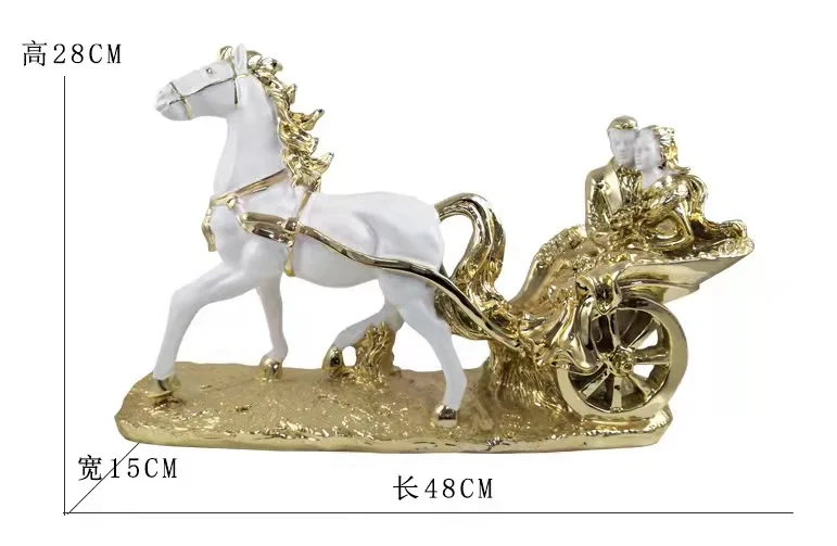 horse Nordic Design Figurines Home Decor Living Room Lucky Small horse Ornament Creative White Golden