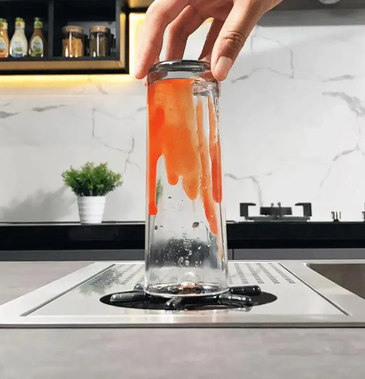 New design Hot Metal Stainless steel 304 Cup Rinser High Pressure Automatic Glass Bottle Rinser for Kitchen Sink