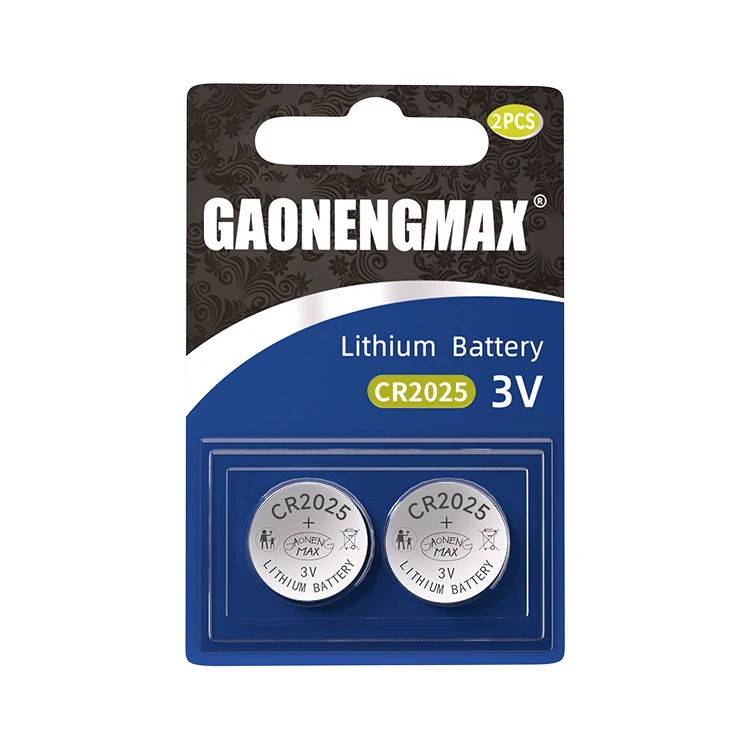 Оптовая продажа литиевая ячейка Gaonengmax CR2025 3 В основная батарея Кардная Кнопка игрушка промышленная упаковка 2 г