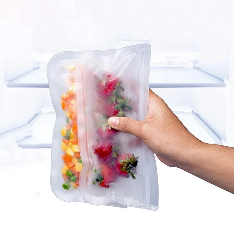 Food Grade Eco Friendly Reusable PEVA Food Storage Bags