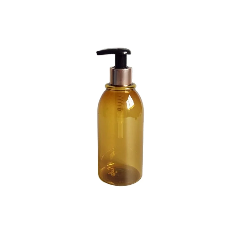 280ml 450ml 750ml amber Plastic bottle Body Wash Dispenser in round Hand Sanitizer Pump Bottles Empty PET Shampoo Soap Bottle