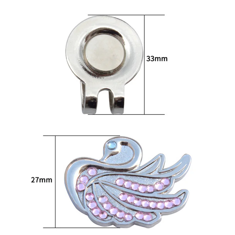New arrival shining golf hat clip with magnetism golf ball marker with shining material for golf accessories