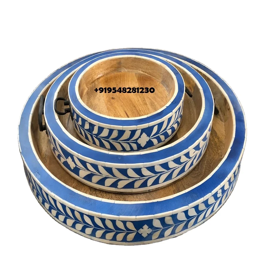 
Круглый сервировочный поднос с инкрустацией костей по низкой цене, хит продаж, предметы ручной работы, домашний декор, товары для дома, мебель для дома 