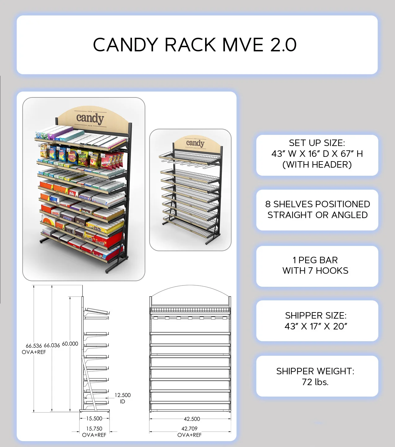 Modern Retail Candy Store Interior Display Fixtures Customized Candy Shop Display Showcase Candy Store Shelf
