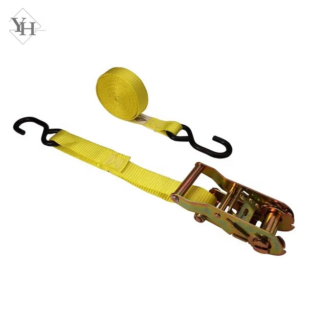 wholesale custom heavy duty 25mm 1500kg cargo lashing belt 1 inch 3300LB motorcycle tie down ratchet straps