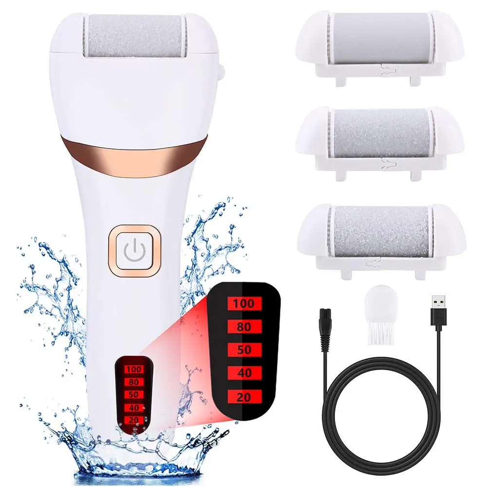foot callus removal removable 3pcs washable heads 1200mAh USB rechargeable foot file Remove dead skin for adult