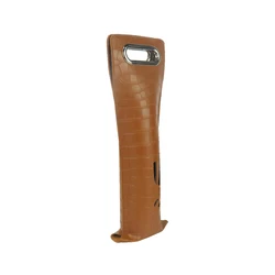 Custom Portable Packaging Sublimation Crocodile Leather Bottle Wine Carrier Bag