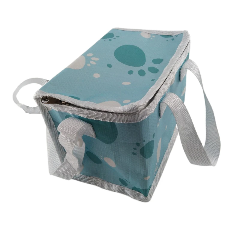 cheaper price Blue Zipper Small Cooler Box Insulated Lunch Box Bag with Shoulder Strap For Adult
