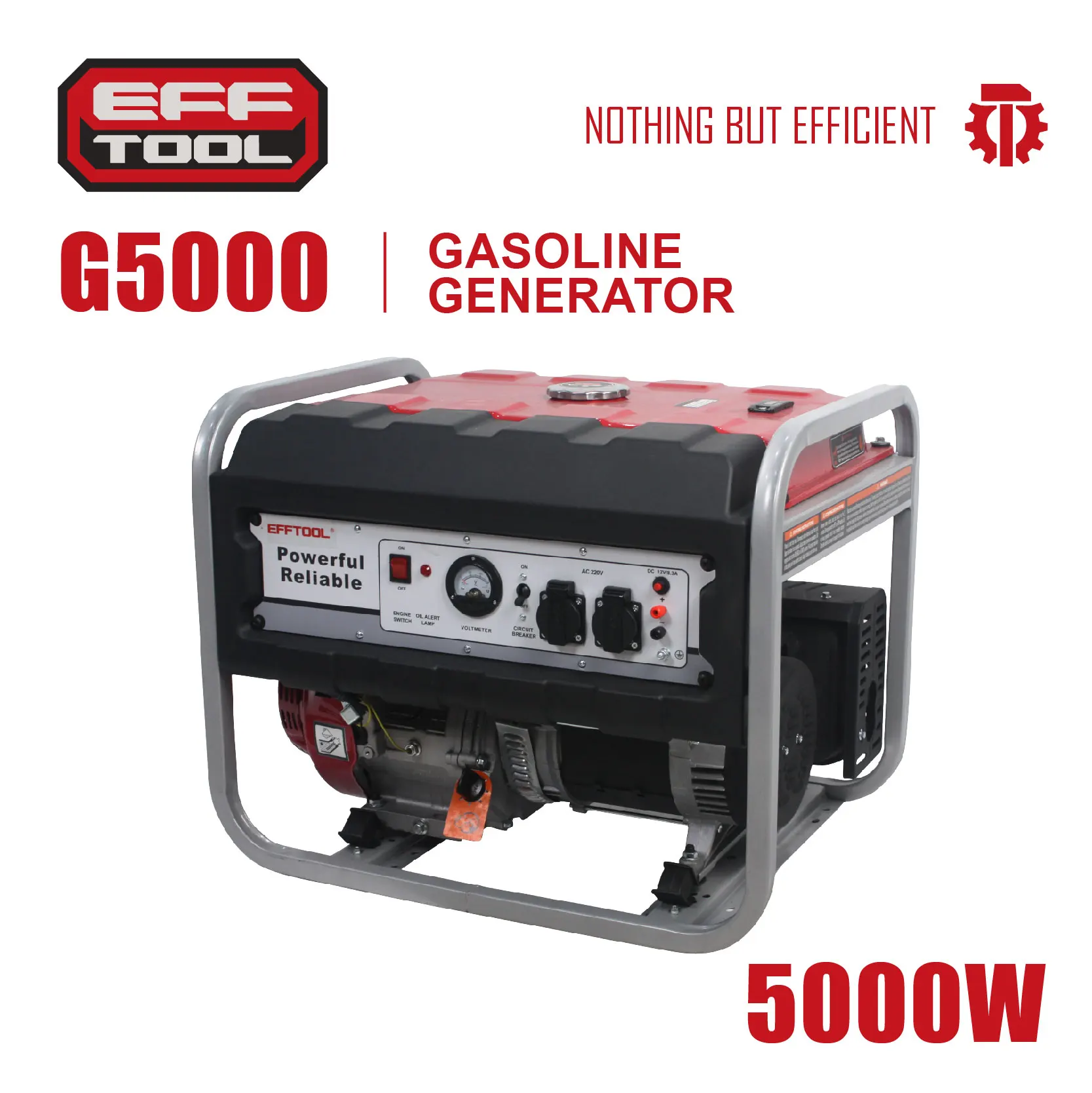 EFFTOOL professional power machine equipment 5000w Gasoline Generator G5000  210cc 25L