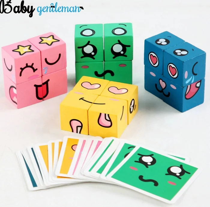2023 High quality littl blocks toy wooden Cube puzzle Z14087F