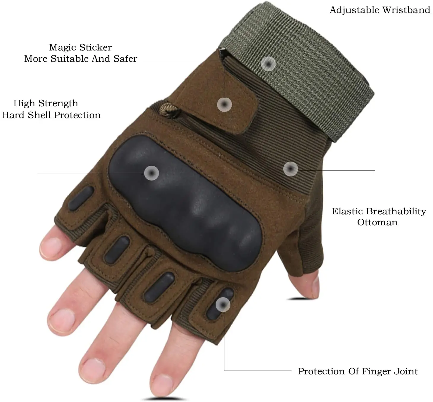 Фабрика BSCI OEM мужские боевые военные полицейские спортивные тактические перчатки без пальцев