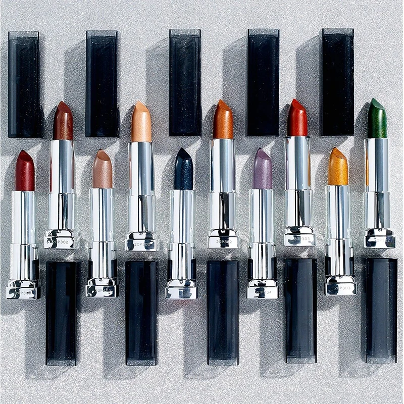 Multi-reflective glitter Pearl Paint Glitter Satin Metallic private label matte lipstick