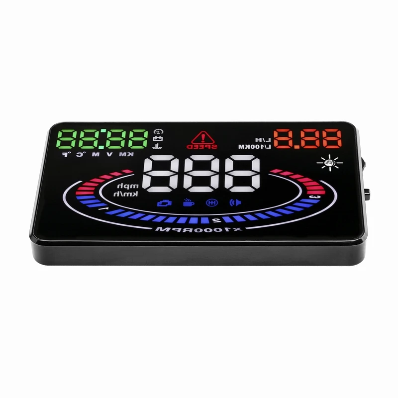 
5.5inch OBD2 Car Diagnostic Tool Car HUD E300 Mirror Head up Display Speed RPM Volt Water Temp Projector LED Channel Reflector 