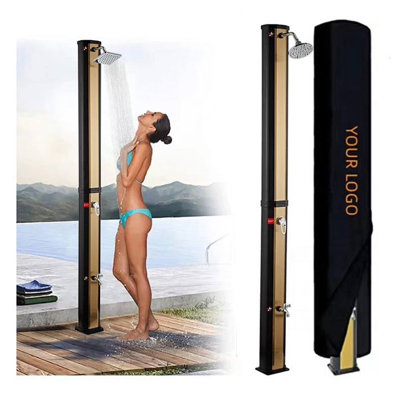 CYEN high quality sumptuous summer 35L brushed gold PVC body solar heater outdoor garden swimming pool shower