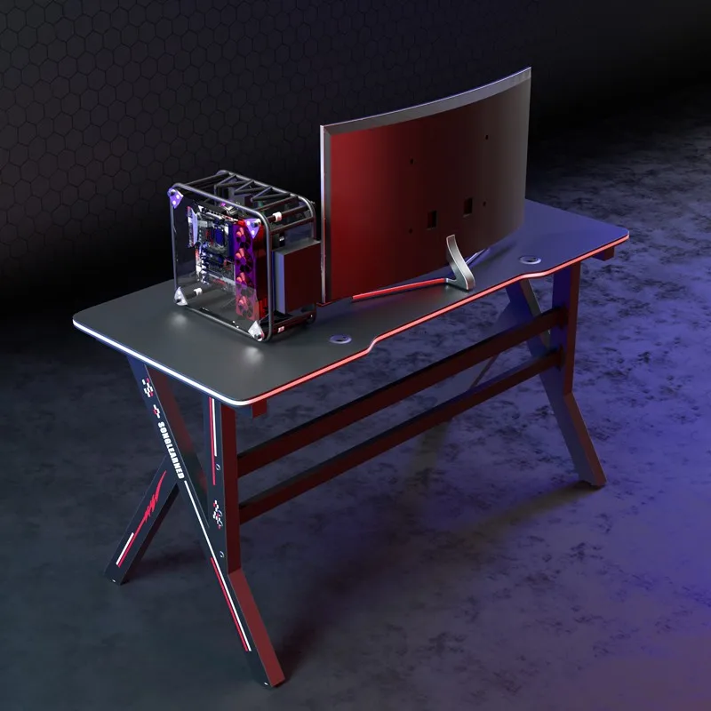 Low Price Customized logo Mesas De Gamers Gaming Desk Workstation Can Add Rgb Gaming Table Black Gamer Table PC Computer Desktop