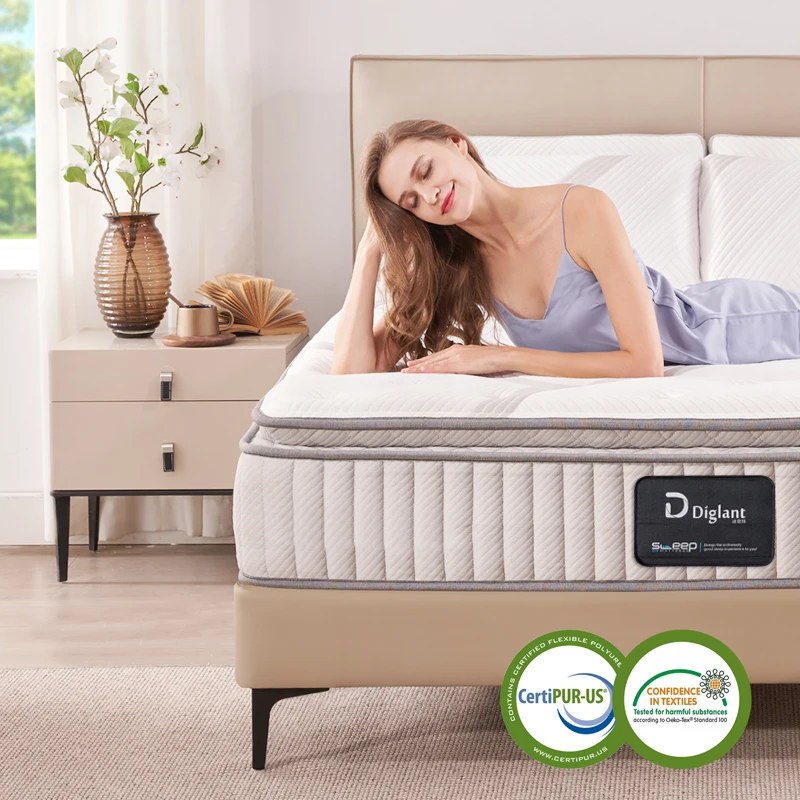 Free Shipping Hybrid mattress 12 Inch Memory Foam Pocketing Spring Mattress