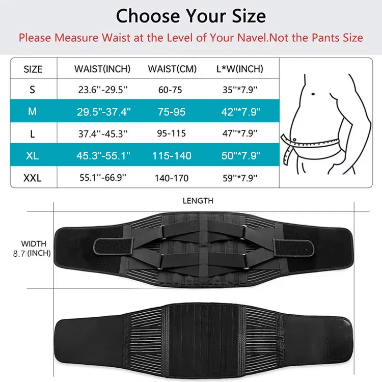 Custom Lower Back Pain Sciatica Scoliosis Relief Medical Lumbar Support Adjustable Waist Belt Orhtopedic Low Back Brace