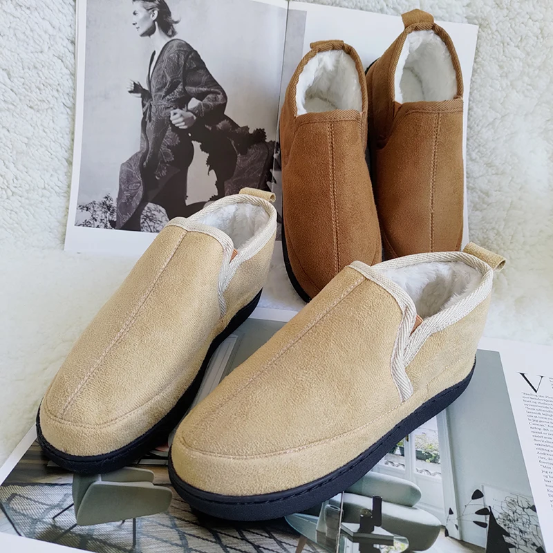 Новая Теплая Повседневная износостойкая мужская обувь на флисе для осени и зимы