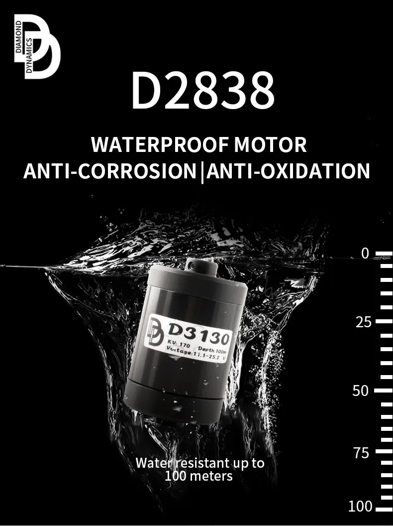 DD 11.1-25V D3130 170kv applicable to ROV Unmanned ship  underwater Thruster Waterproof Brushless DC  Motor