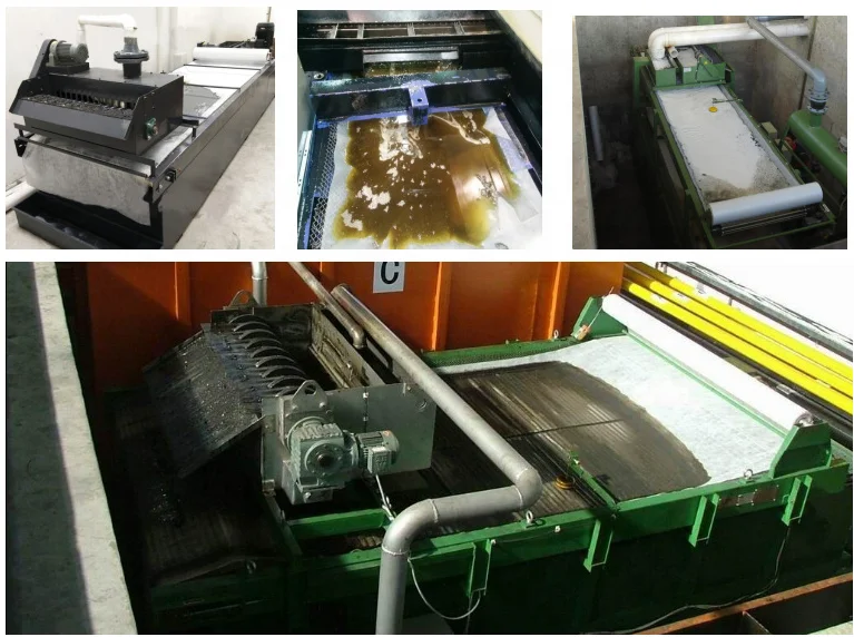 Paper band gravity filter for grinding machine