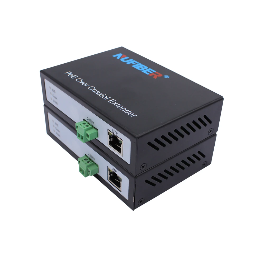 Конвертер IP-витой пары 10/100Base-T UTP на 2-проводной удлинитель DC48V-52V источника питания
