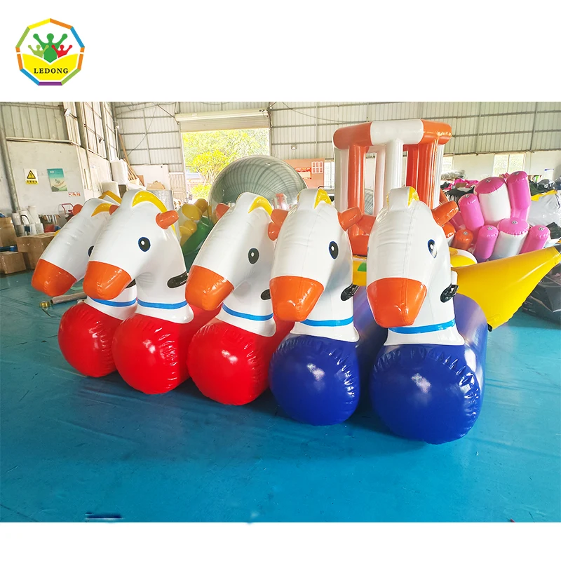 Funny Team Building Inflatable Horse Race Derby My Bouncy Little Pony Toys For Kids Race Track Games