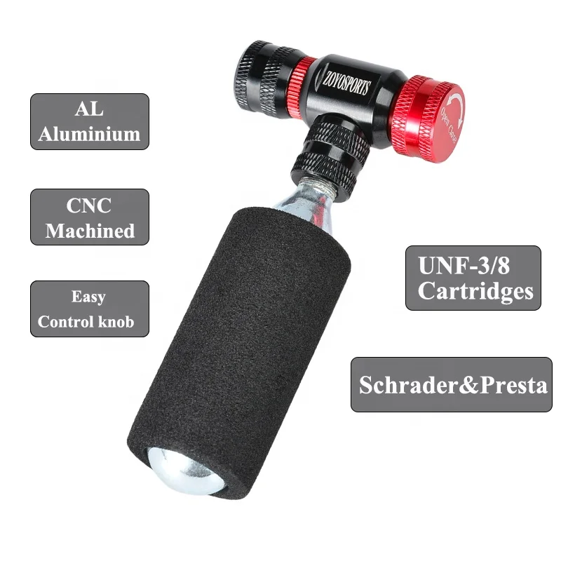 Portable Bicycle CO2 Pump High Pressure CO2 Cartridge Adapter Mount  FV AV Compatible Schrader Presta Valve Bicycle Accessories