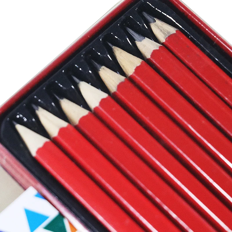 HONGHU sketching pencil metallic packing set for students and artist painter OEM logo wooden pencil