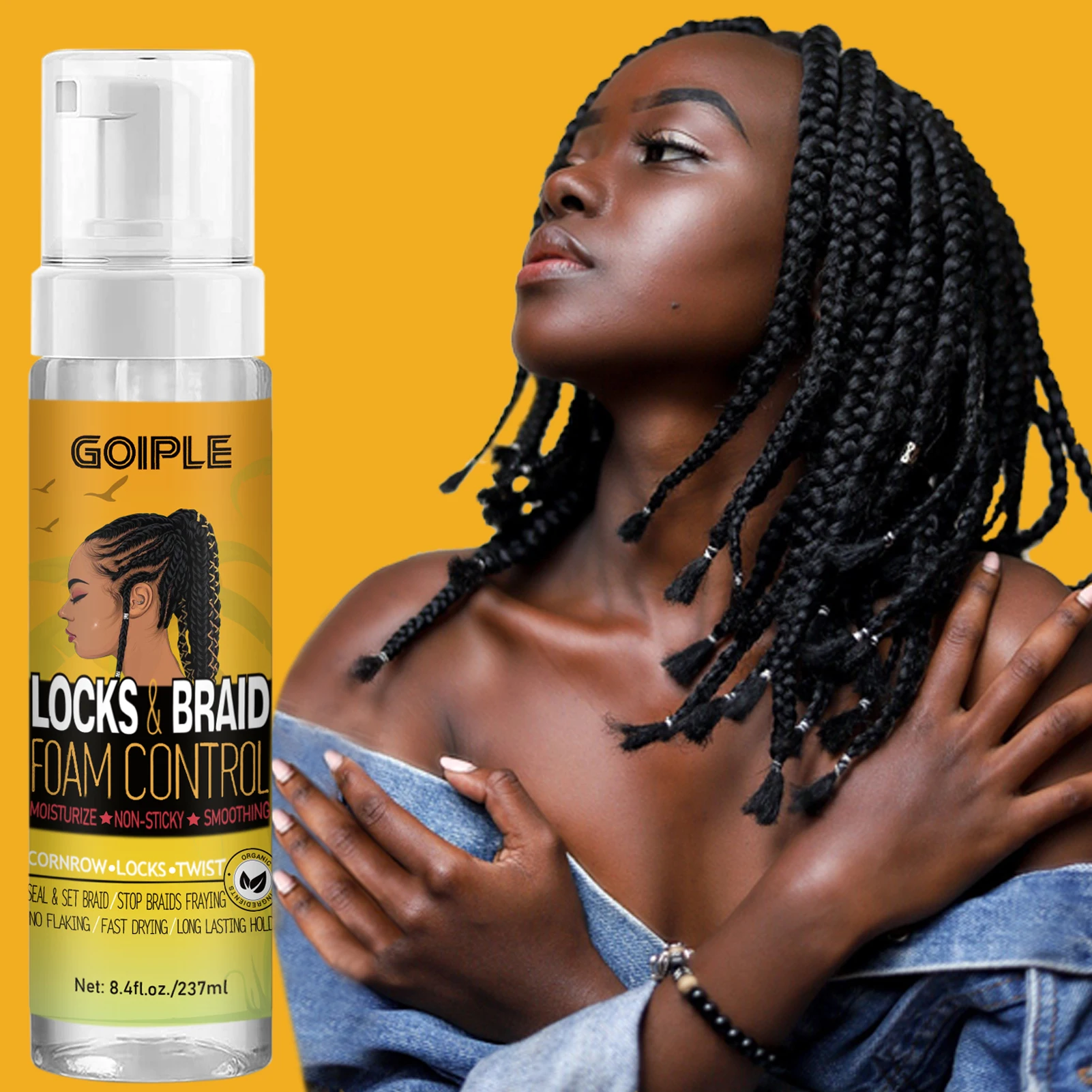 Wholesale No Flaking Curly Hair Setting Moose for Flyaway Wave OEM Natural Shining Lock and Twist Foam Braid Mousse for Cornrows