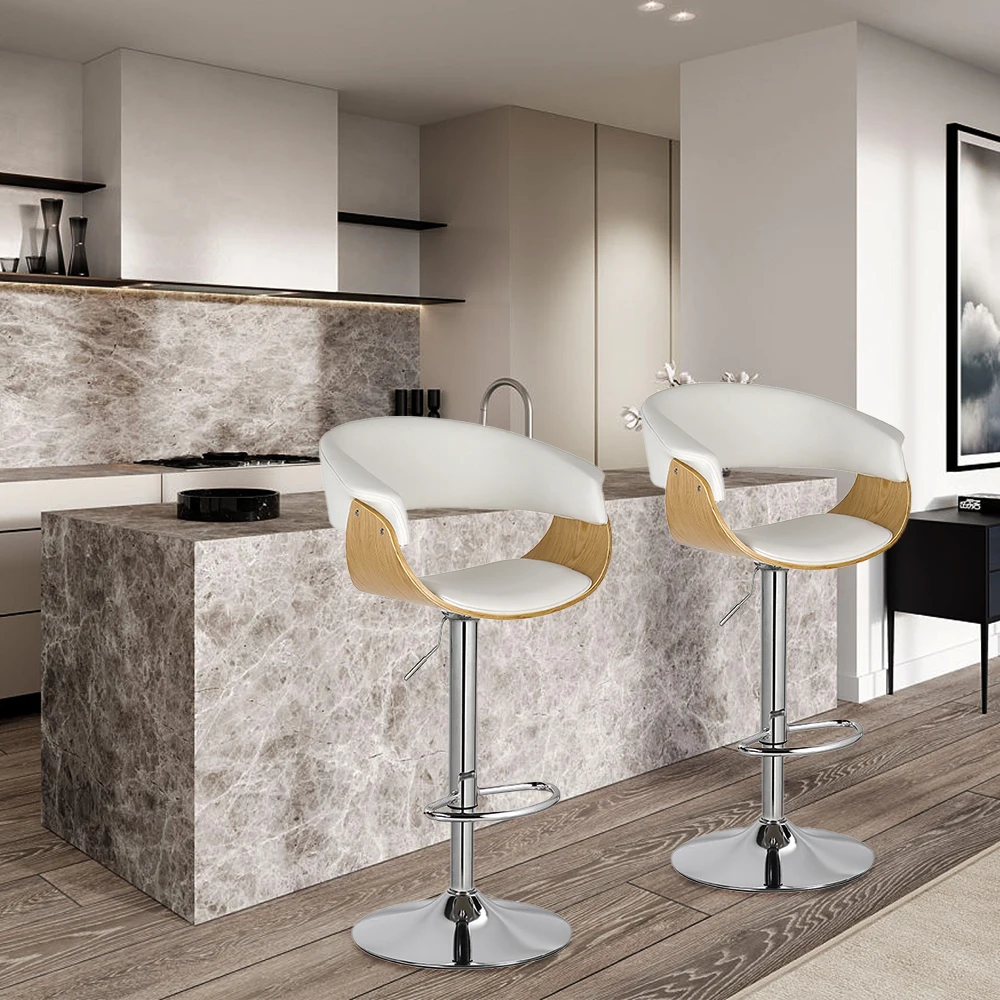 Sillas De Bar Island Kitchen Counter Bar Chair Swivel Lift Adjustable Base Bentwood Bar High Chair