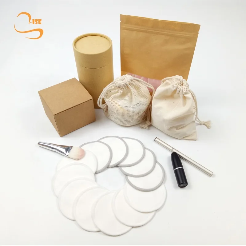 New Arrival Zero Waste Bamboo Cotton Makeup Facial Pads Soft 3layers Reusable Round Cotton Pads