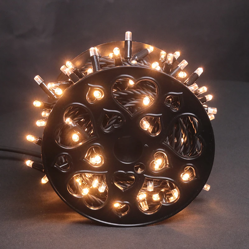 Commercial Custom 10m Holiday IP65 Waterproof Xmas Christmas Outdoor Tree decor White Rubber Cable Wire LED Fairy String Light