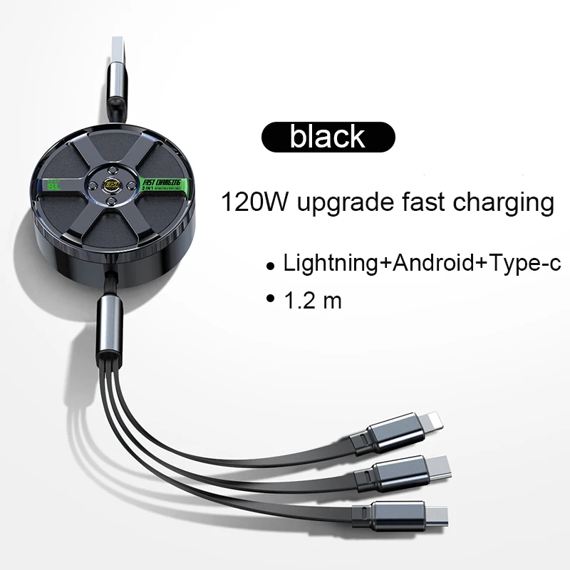 Кабель Micro/Lighting/Type-C 1 2 м