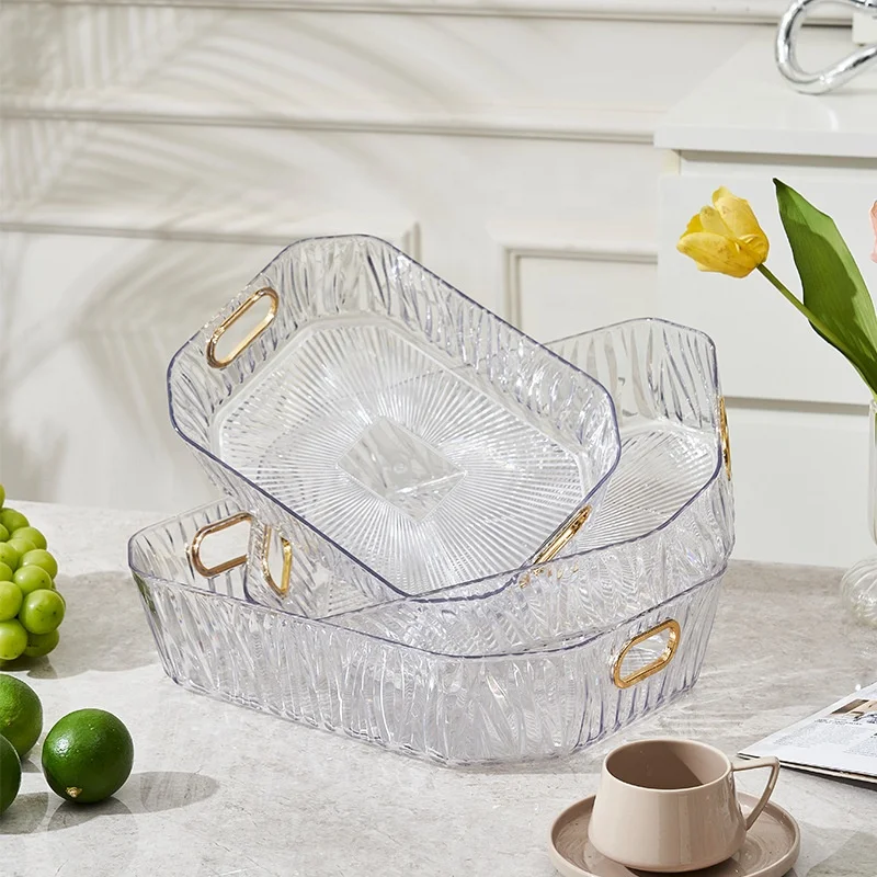 Creative Square Trays Multi-Purpose Home Decor Storage Organizer for Snacks Fruits Jewelry Perfume Cosmetics and Other Items