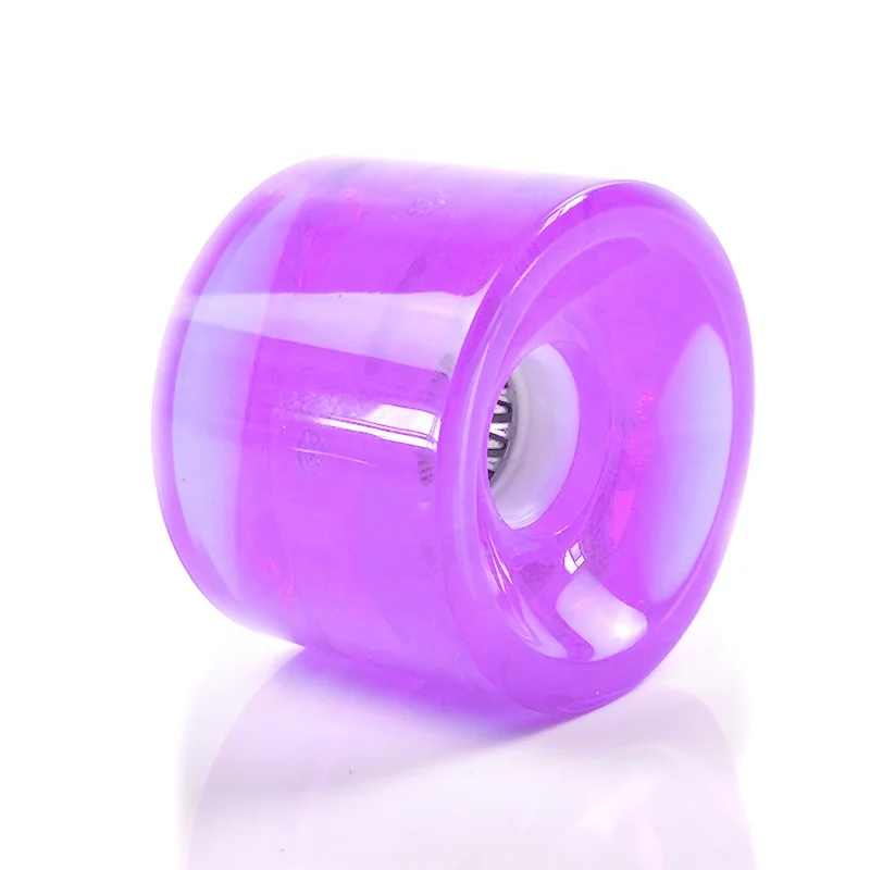 Hot sale transparent color flash flicker led skateboard  longboard wheels 60mm, 83a clean surf skate board wheels