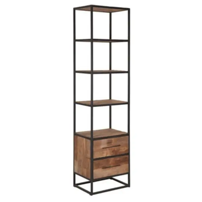 INDUSTRIAL FURNITURE, VINTAGE HOME FURNITURE GENERAL USE IRON METAL WOODEN RUSTY BLACK BOOK CASE