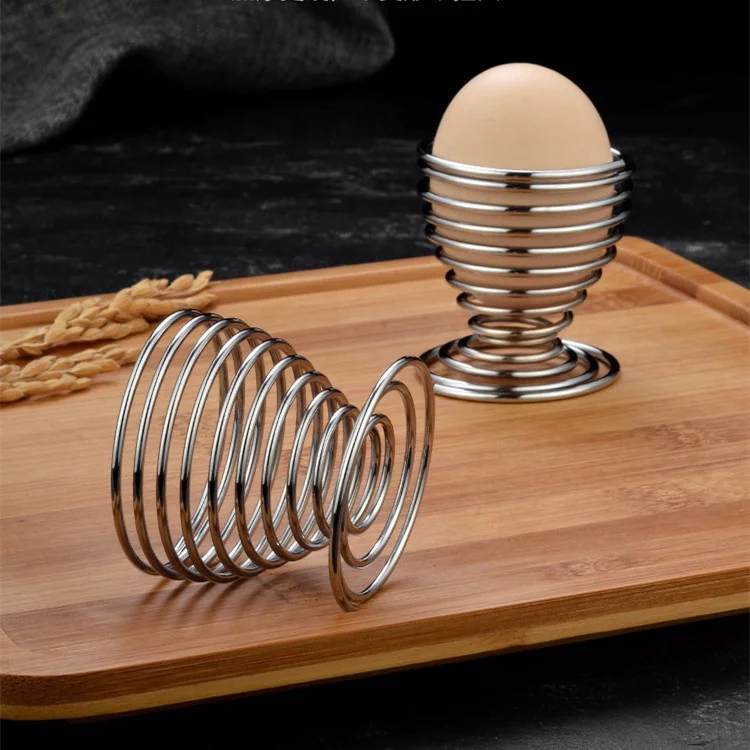 Metal Spiral Spring Wire Egg Cup Tray,Egg Cup Storage Holder Stand egg opener cutter accessory Kitchen Tool