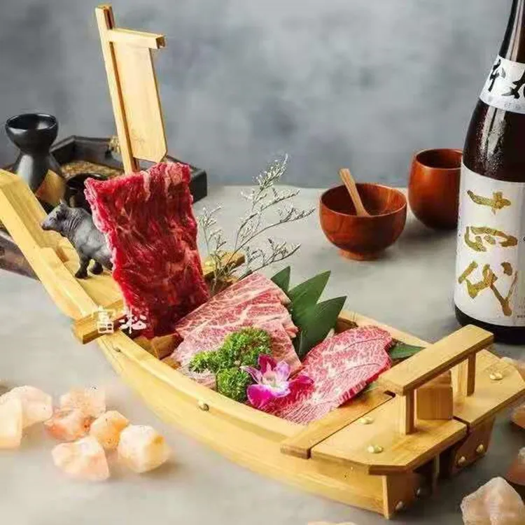 Factory Cheap Price Healthy Japanese Wooden Food Sushi Wooden Boat