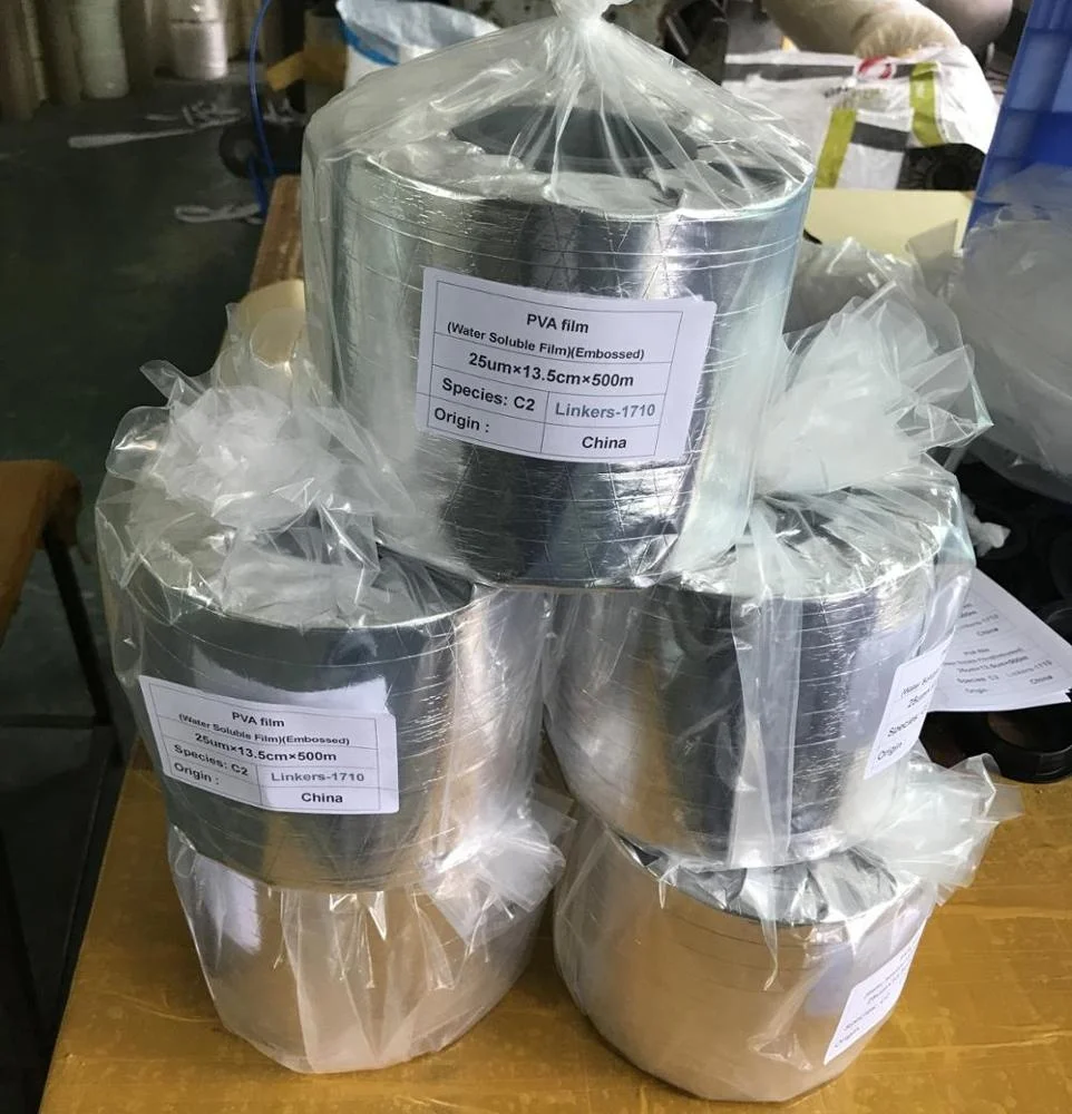 Transparent PVA Water Soluble Film , Europe Market Polyvinyl Alcohol Film for embroidery