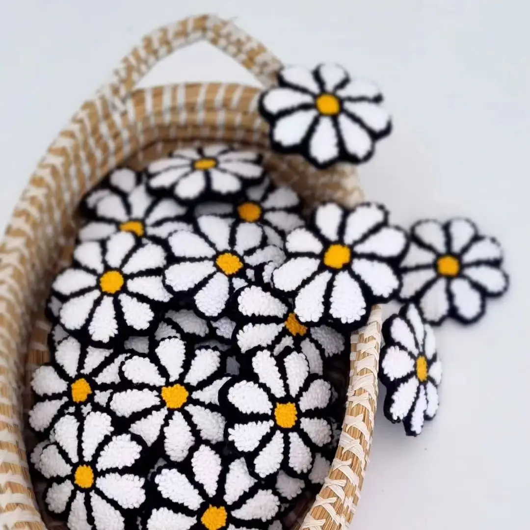 Wholesale Floral Iron On Punch Needle Patching Handmade Patches for Bag