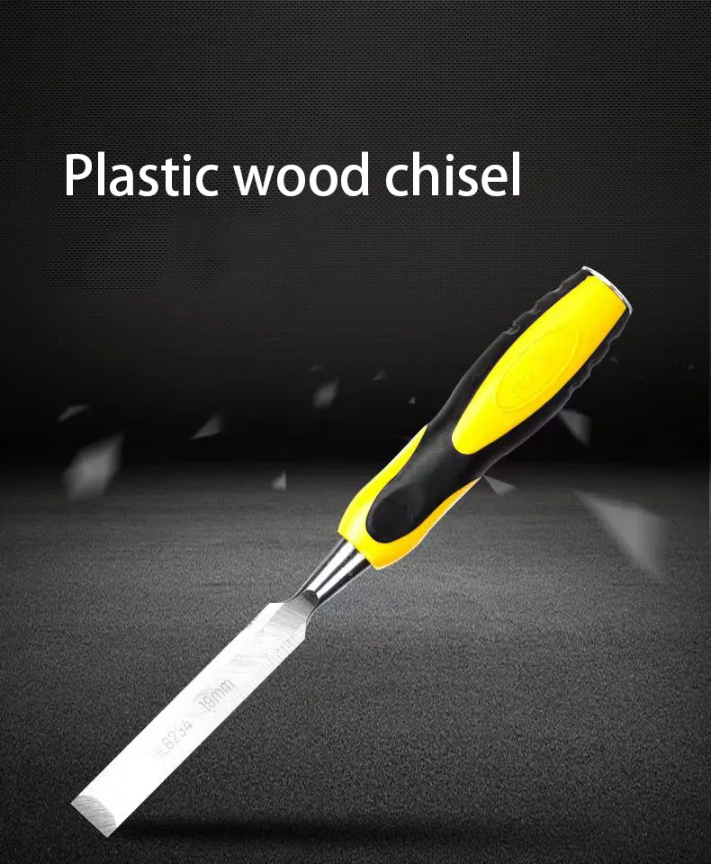 Professional Industrial Grade High-Carbon Steel Hand Chisel Tool 3 Sets with Two-Color Handle for Woodworking Engraving