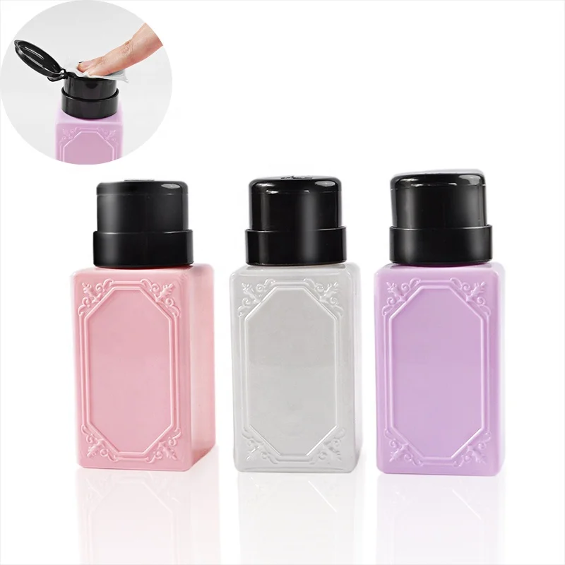 UV Gel Press Bottle Nail Art Clean Acetone Bottles Empty Pump Dispense Liquid Container Storage Nail Polish Remover Bottle