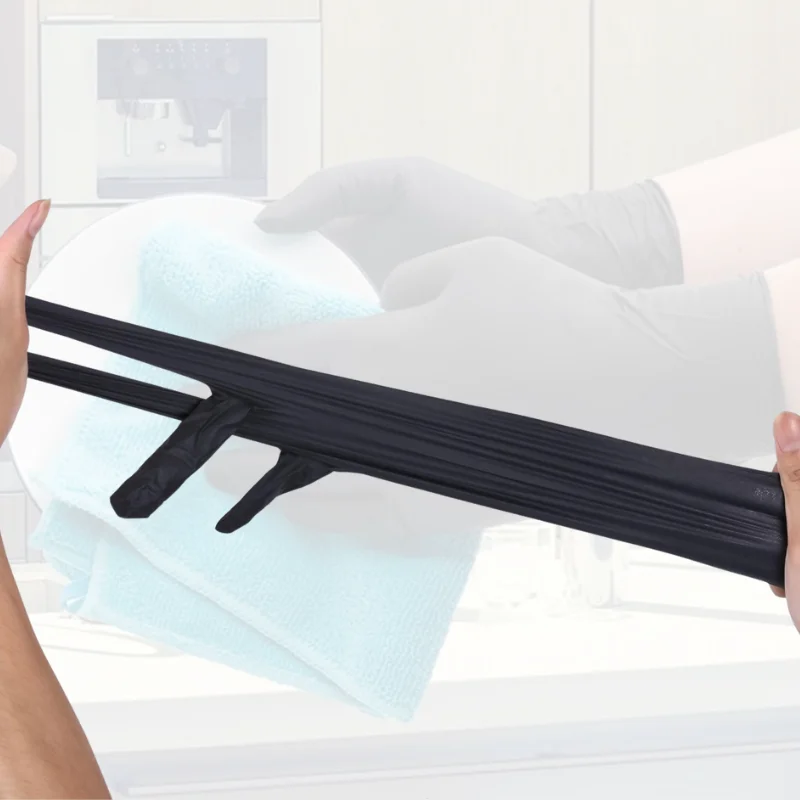 Cheap 4 mil Black Glove EN374 100% Nitrile Non Sterile Powder Free Disposable Nitrile Gloves for tattoo