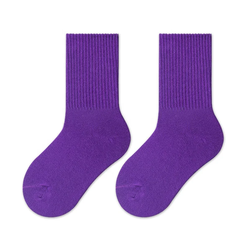 Wholesale Solid Colors Toddler Baby Cotton Kids Extra Long Slouch Socks Kids Birthday Socks for 0-12 Years Girls Boys