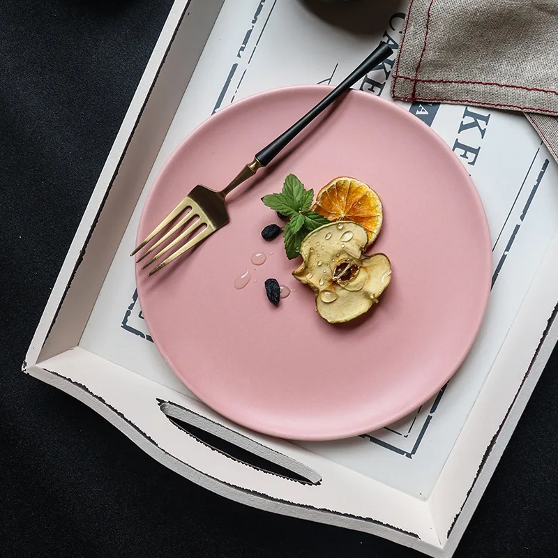 Restaurant Serving Plates Round Ceramic Steak Charger Plates Wedding Dishes