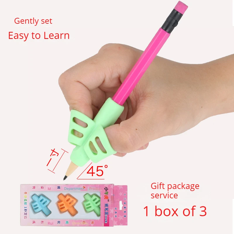 Hot sale writing grasping correction rubber correct pencil/pen grip pencil grips for kids Pencil case Office School Supplies